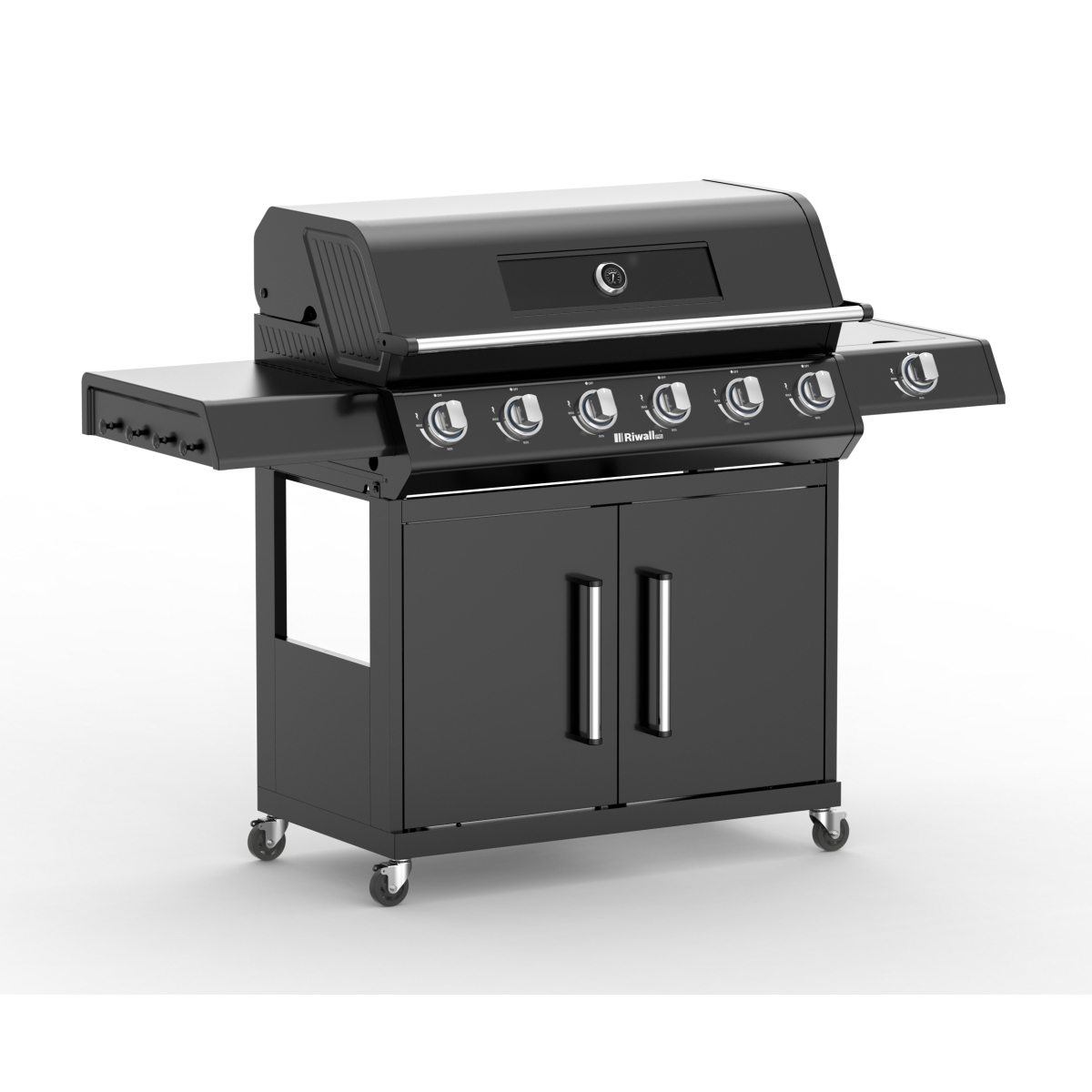 Riwall PRO RGG 61 EXL luxus gázgrill 24 kW hat égővel és oldaltűzhellyel Előnézet 