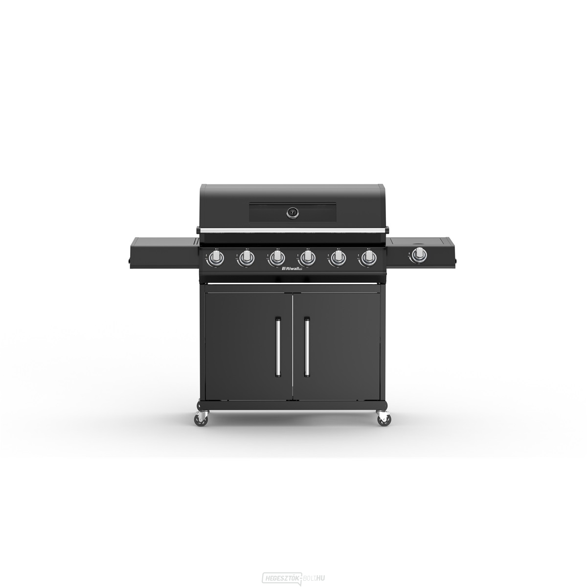 Riwall PRO RGG 61 EXL luxus gázgrill 24 kW hat égővel és oldaltűzhellyel