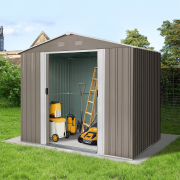 Riwall PRO RMSA 6x8 Barna fém kerti ház 2,4 x 1,7 m nyeregtetős barna Előnézet 