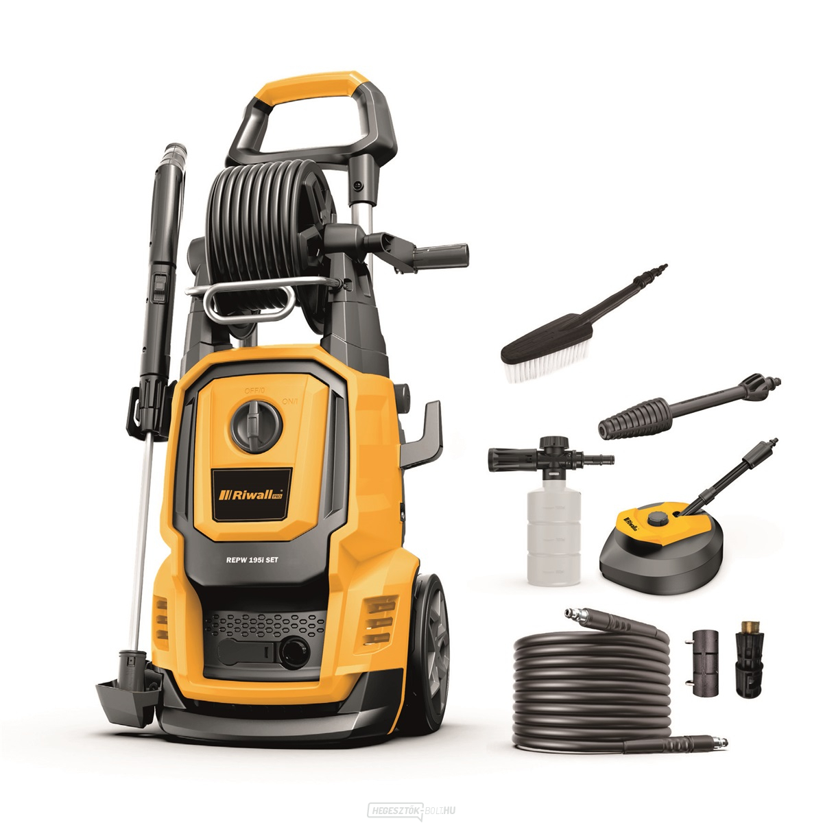 Riwall PRO REPW 195i SET elektromos indukciós nagynyomású mosó 195 bar tartozékokkal