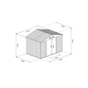 Riwall PRO RMSA 8x10 Barna fém kerti ház 3 x 2,4 m nyeregtetős barna náhled