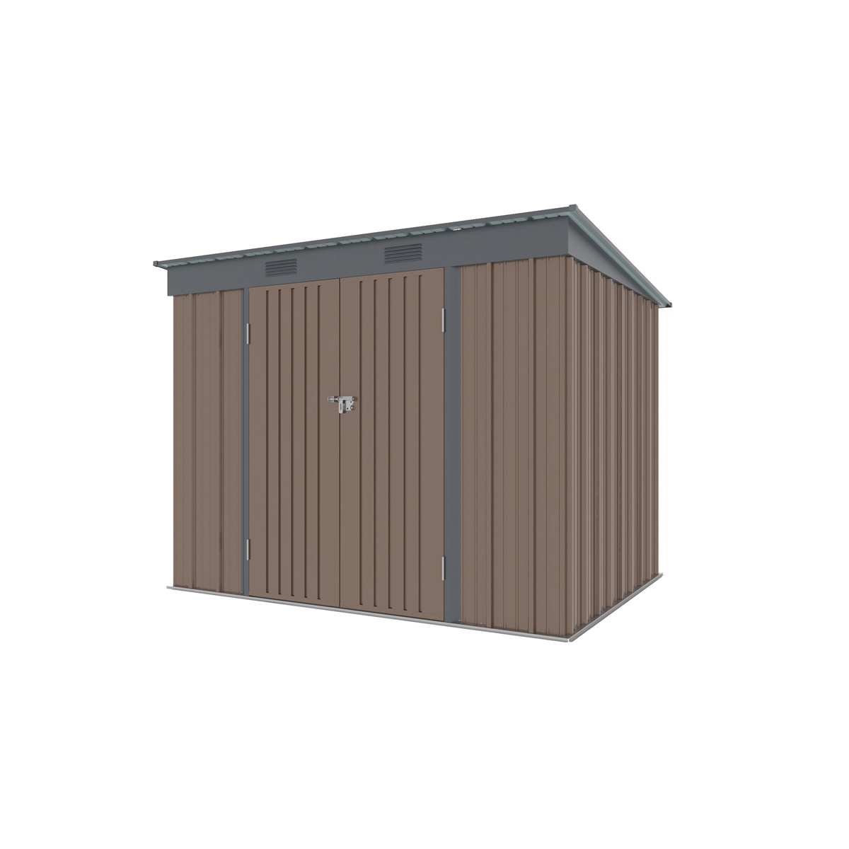 Riwall PRO RMSP 6x8 Barna fém kerti ház 2,4 x 1,8 ms pulttetővel barna Előnézet 