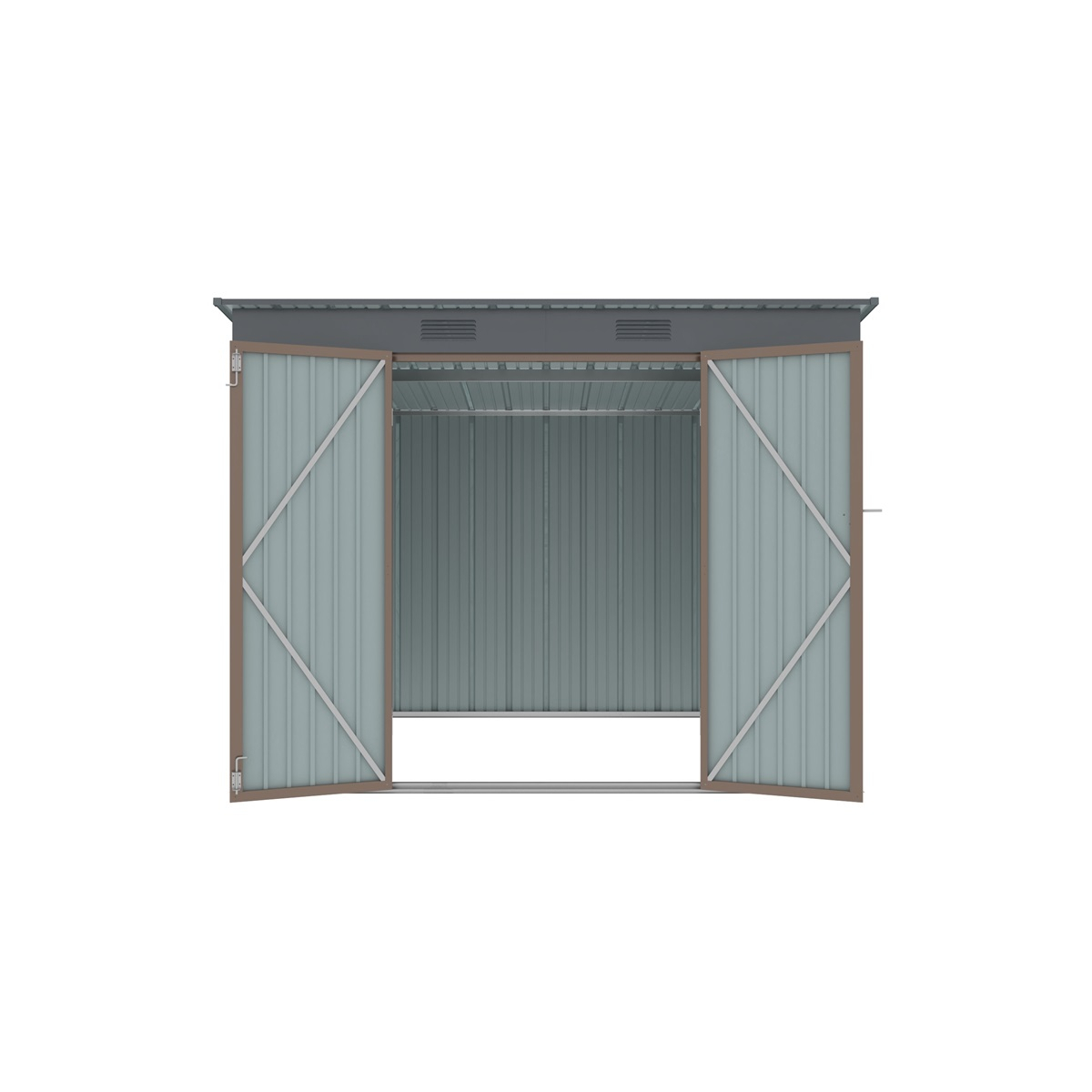 Riwall PRO RMSP 6x8 Barna fém kerti ház 2,4 x 1,8 ms pulttetővel barna Előnézet 