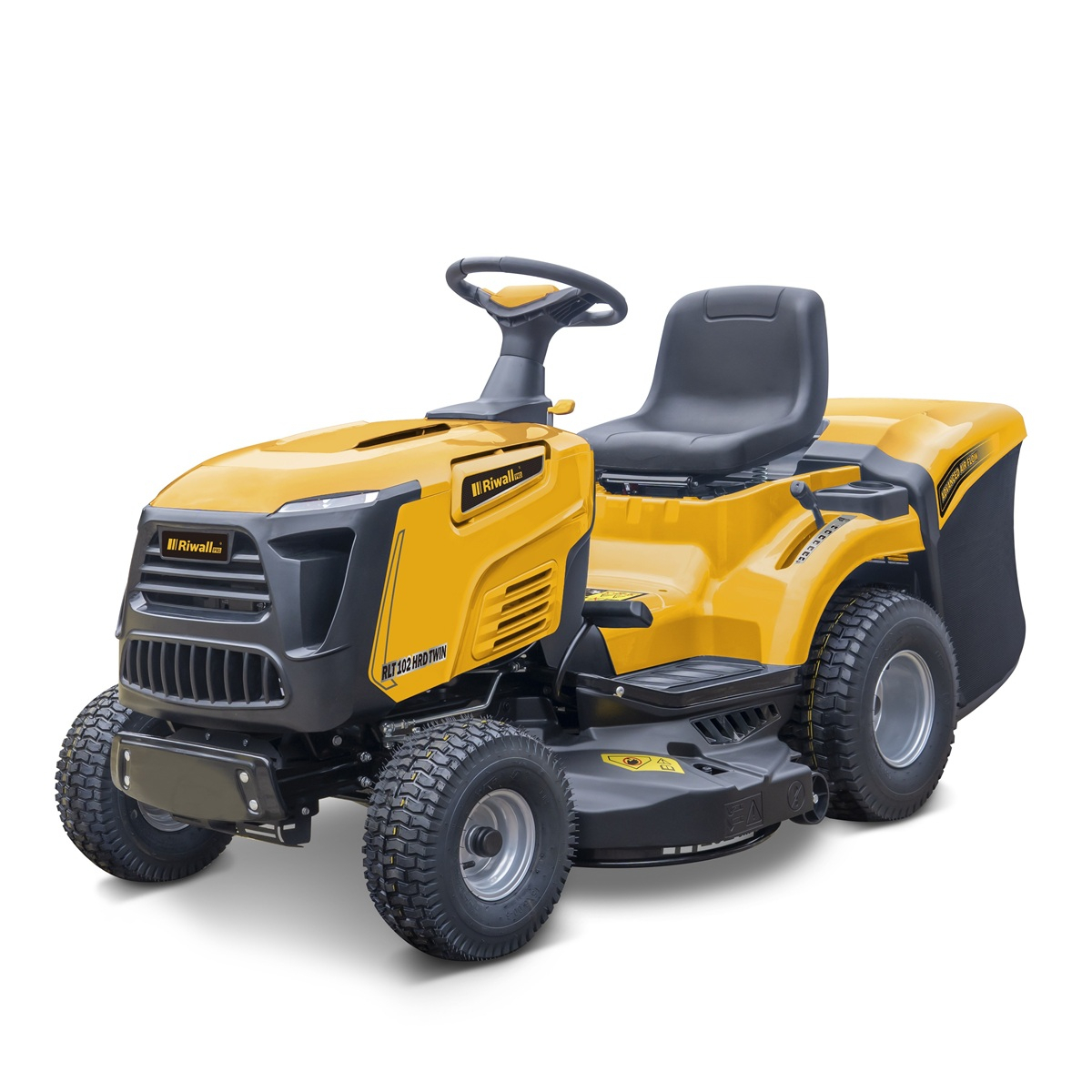 Riwall PRO RLT 102 HRD TWIN kéthengeres fűnyíró traktor, 102 cm, hátsó nyomóerővel és hidrosztatikus sebességváltóval