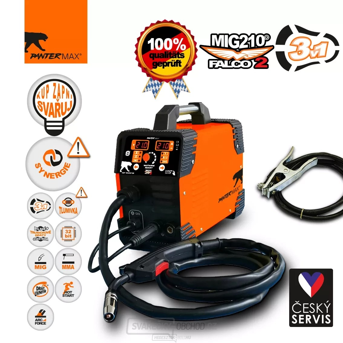 Inverteres hegesztőgép MIG/MMA SET 4 PANTERMAX MIG210FALCO 2!