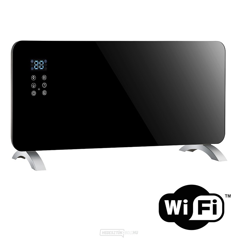 Solight meleg levegő konvektor üvegkerámia 2000W, WiFi, LCD, állítható termosztát, időzítő