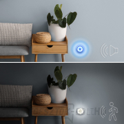 Solight vezeték nélküli ajtócsengő mozgásérzékelős éjszakai lámpával, dugaszolható, 250m, fehér, tanuló kód náhled