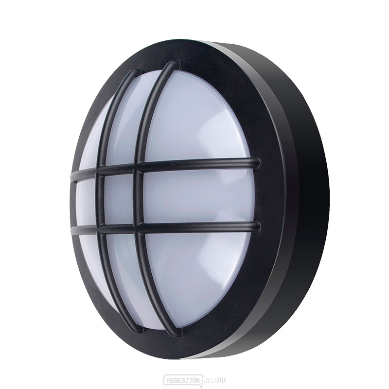 Solight LED kültéri világítás kör alakú ráccsal, 13W, 910lm, 4000K, IP65, 17cm, fekete