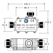 Solight vízálló csatlakozódoboz IP68, 1x bemenet, 2x kimenet, 5-12mm, max. 2,5mm2 Előnézet 