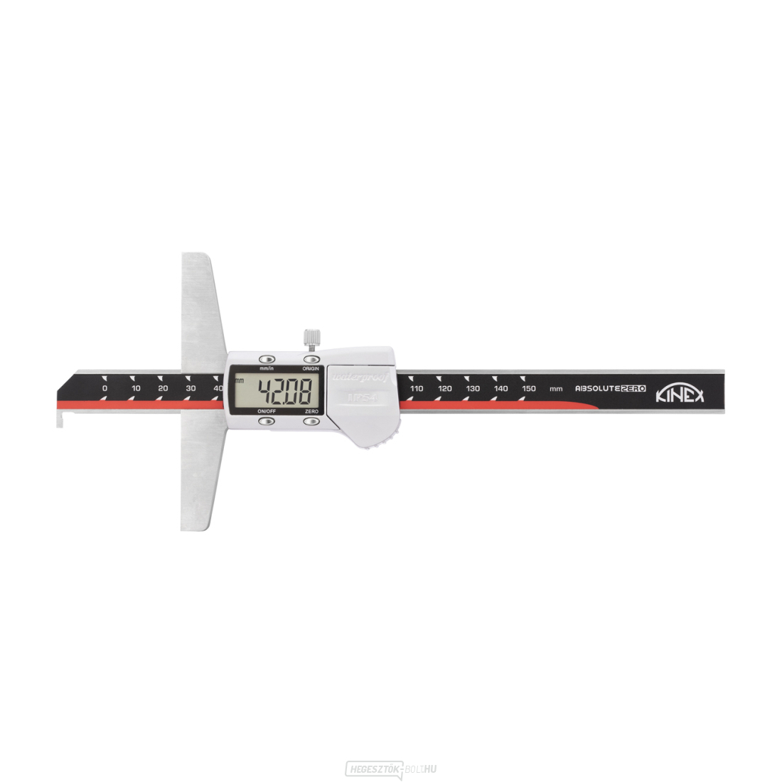 Digitális mélységmérő orral KINEX 300 mm/0,01, DIN 862
