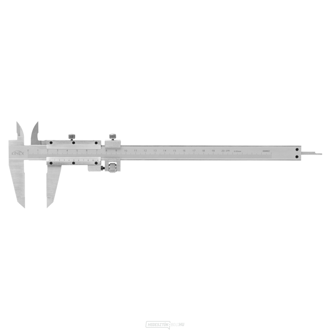 Féknyereg KINEX 200 mm, 0,02 mm, finombeállítás, rögzítőcsavar, ČSN 25 1238, DIN 862