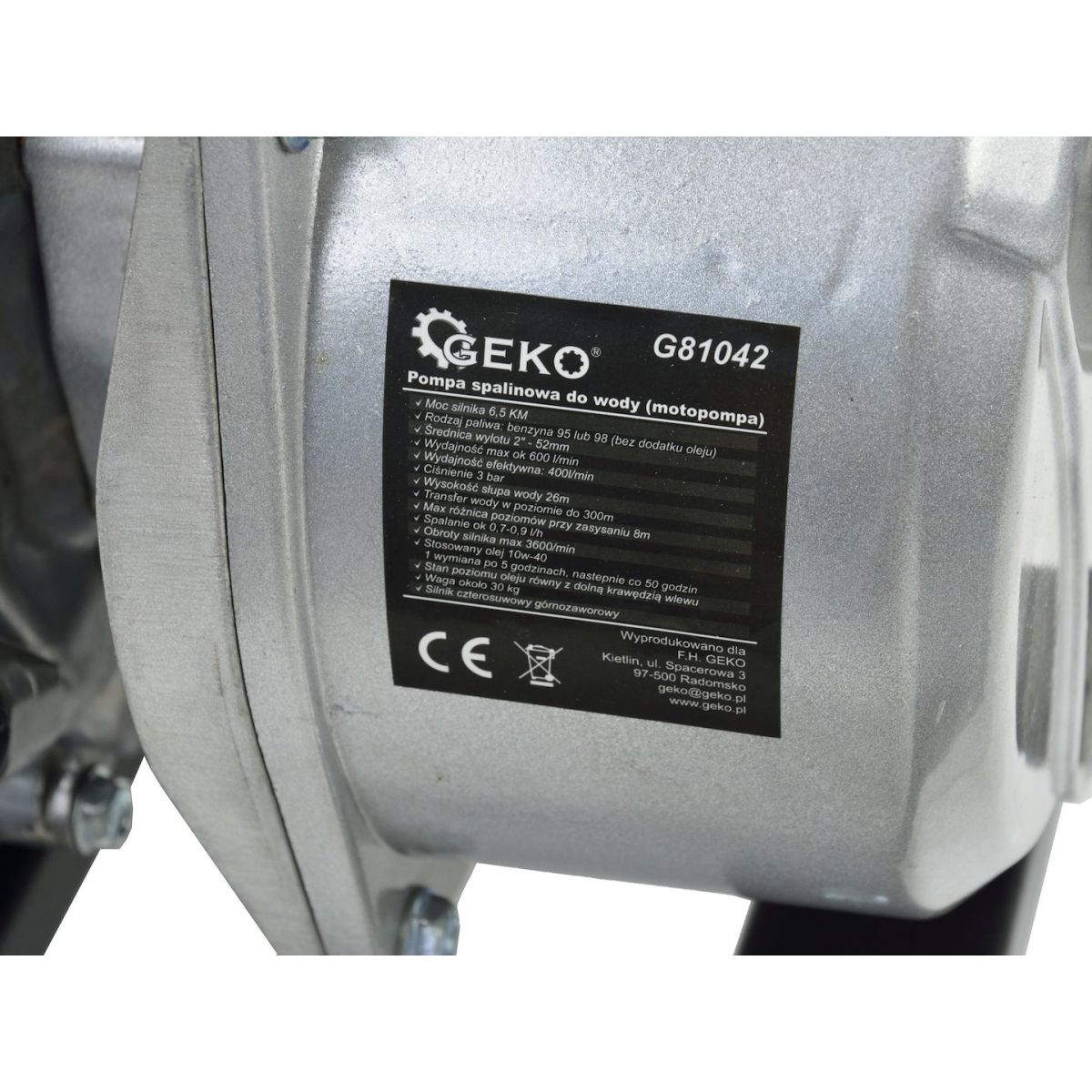 Geko G81042 benzinüzemű vízpumpa Előnézet 