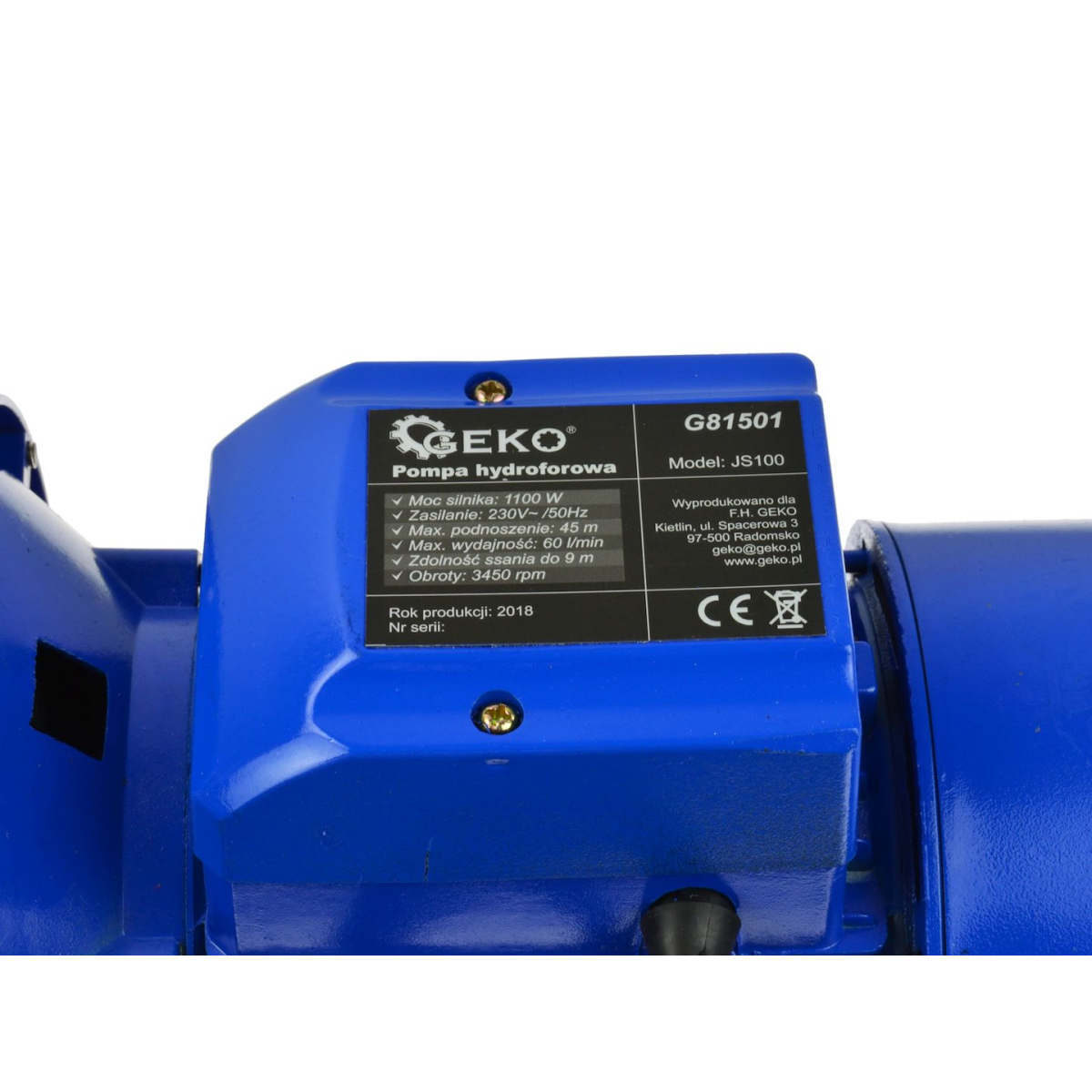  GEKO G81501 - Önfelszívó szivattyú háztartási vízművekhez 1100W JS100 Előnézet 