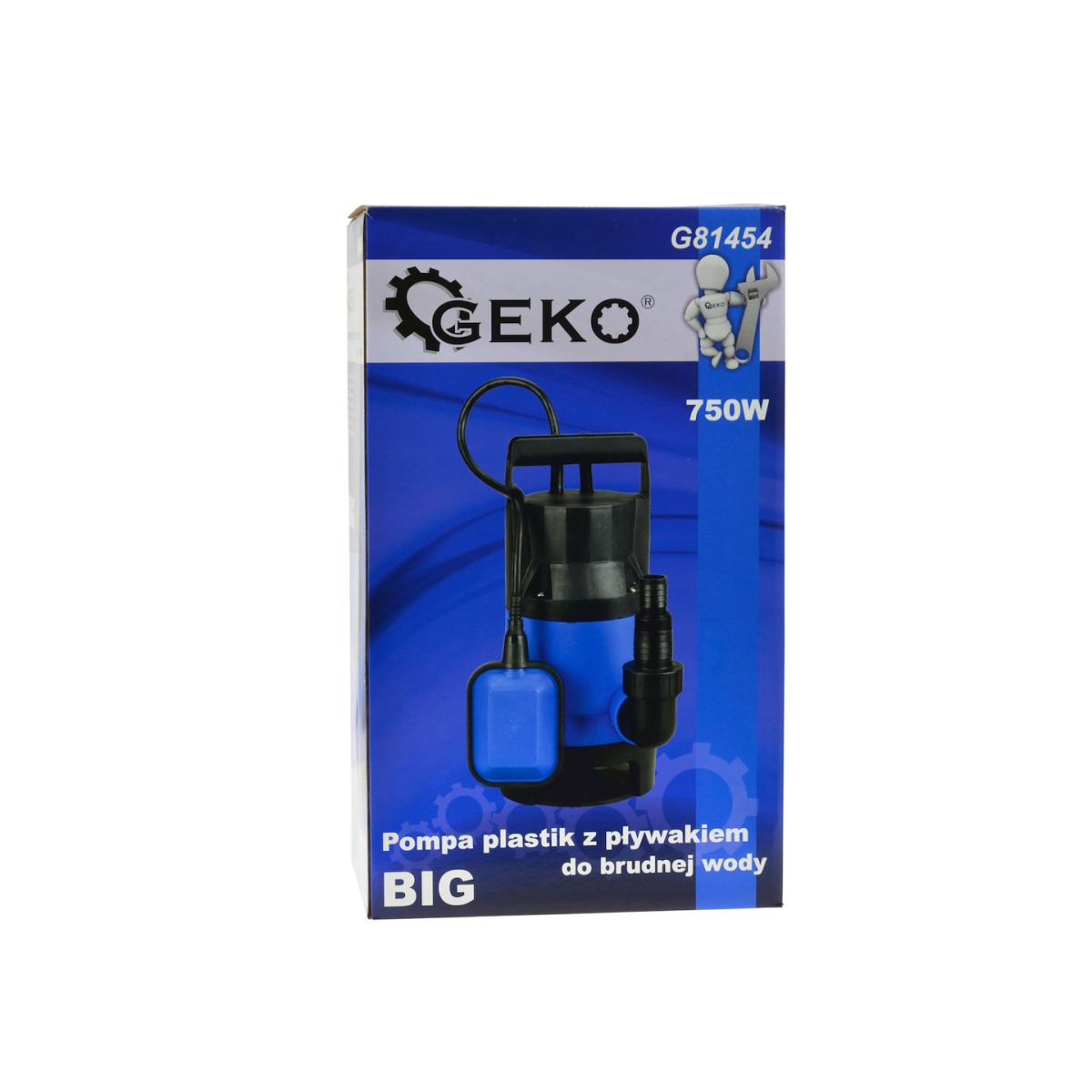 Iszapszivattyú zúzóval és úszóval, 230V, 750W, Geko G81454 Előnézet 