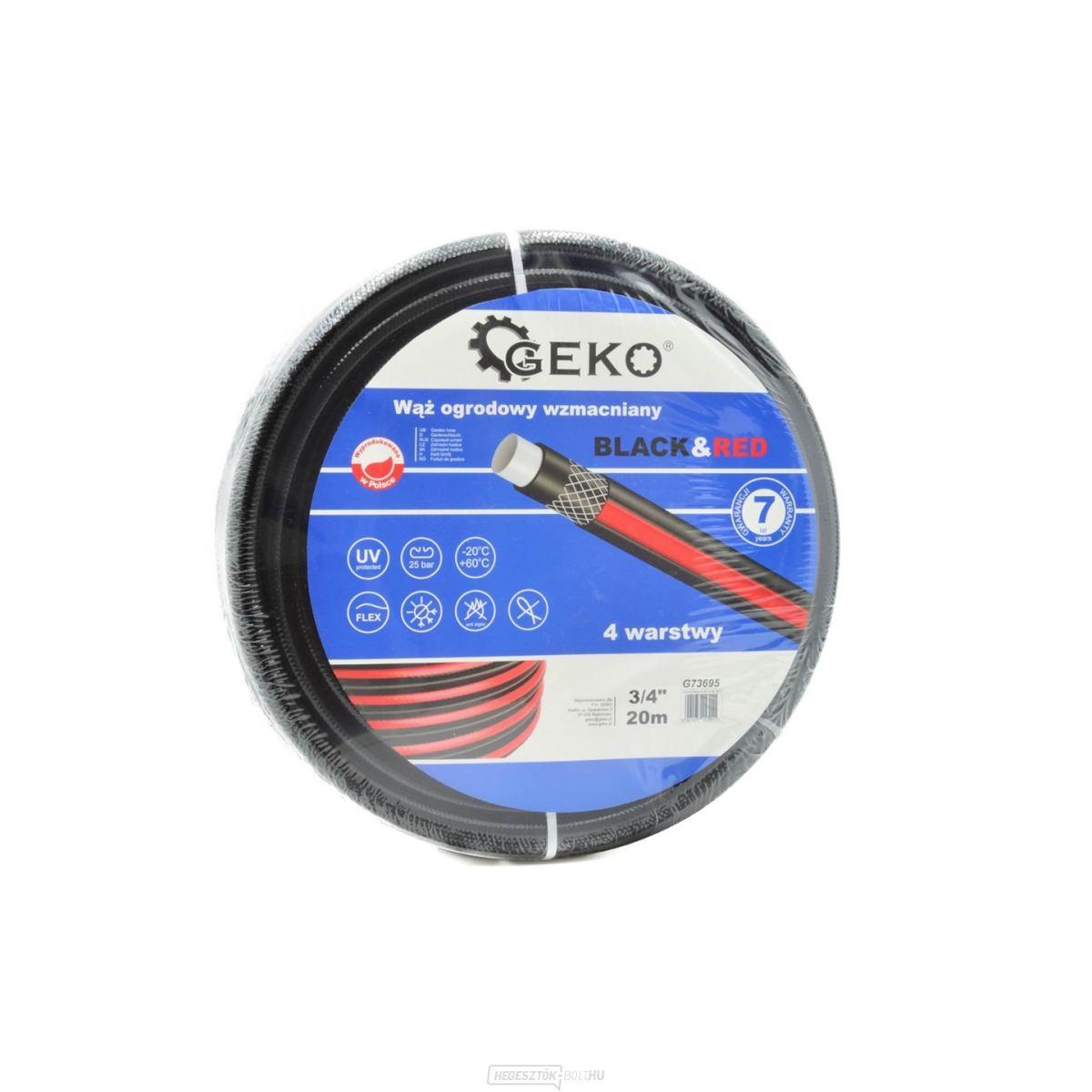 FEKETE-PIROS megerősített kerti tömlő 3/4 FEKETE-PIROS megerősített kerti tömlő 3/4