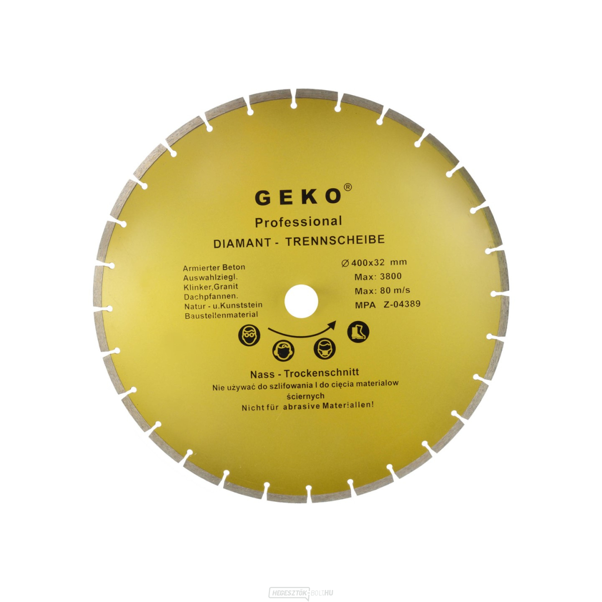 Szegmentált gyémánt vágótárcsa 400x8x32mm PROFI, Geko G00256