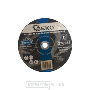 Vágókorong acélhoz és rozsdamentes acélhoz, mérete 230x2x22,2mm Geko G78255  Vágókorong acélhoz és rozsdamentes acélhoz, mérete 230x2x22,2mm Geko G78255 gallery main image