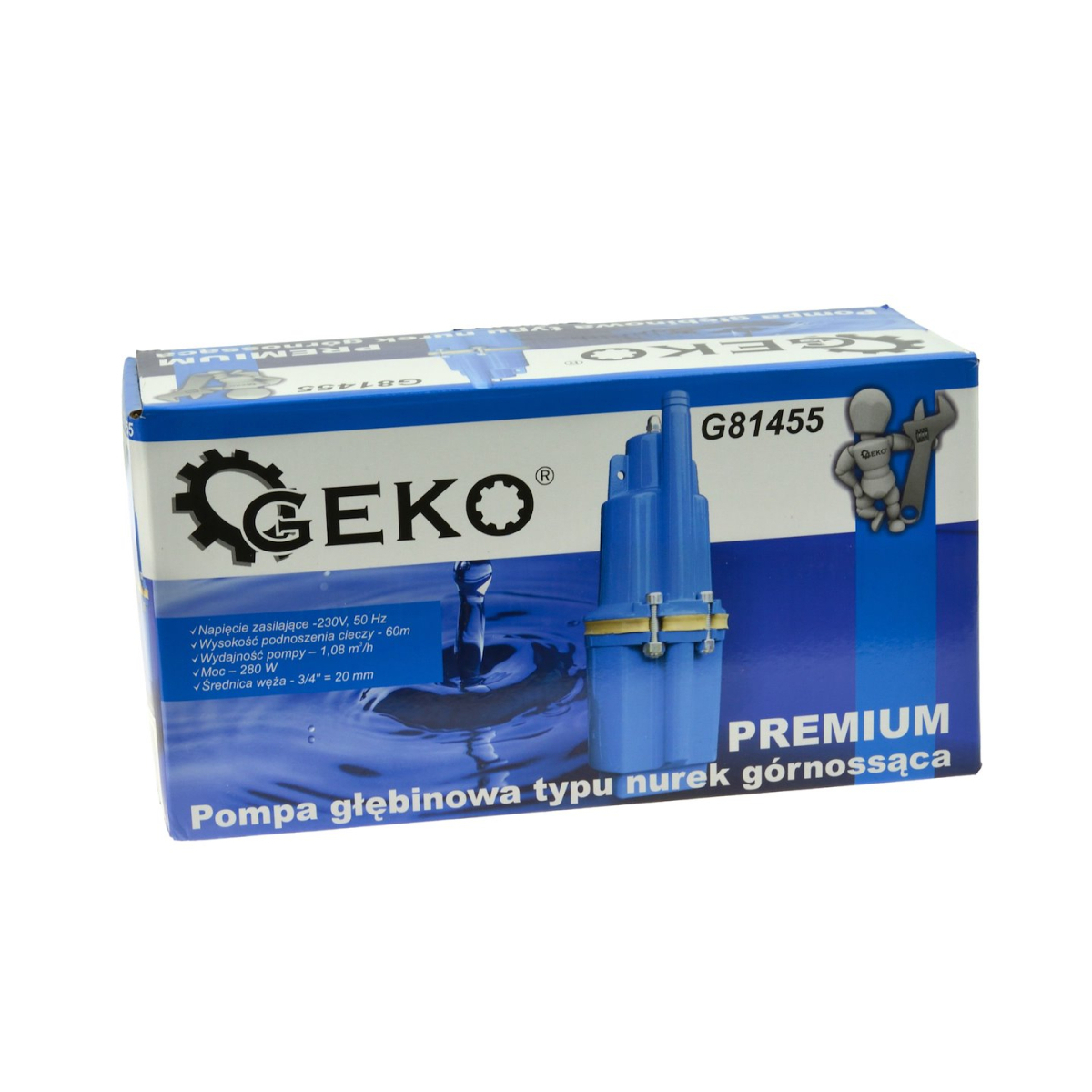 280 W teljesítményű Geko G81455 membránszivattyú  Előnézet 