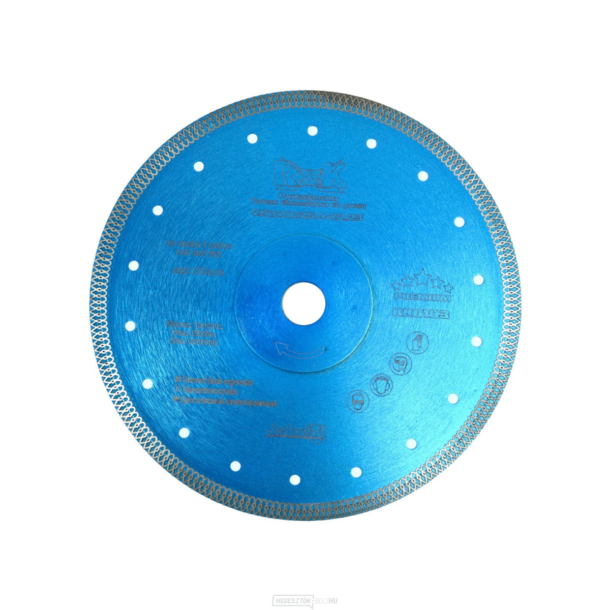 Gyémánt tárcsa 250x10x25,4-22,23 mm kő és kerámia vágásához és csiszolásához Geko RK0103