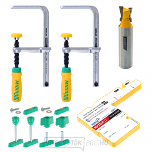 MICROJIG MATCHFIT PRO fecskefarkú bilincskészlet vágószerszámmal és tartozékokkal MICROJIG MATCHFIT PRO fecskefarkú bilincskészlet vágószerszámmal és tartozékokkal gallery main image