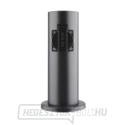 Solight kerti oszlop IP44, rozsdamentes acél, 2 aljzat, hengeres, fekete náhled