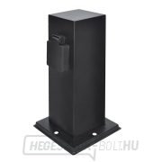 Solight kerti oszlop IP44, rozsdamentes acél, 2 aljzat, prizma, fekete Előnézet 