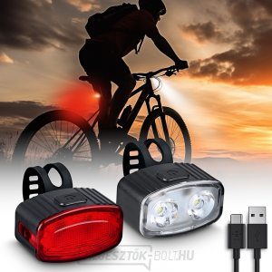 Solight újratölthető kerékpáros lámpakészlet, 160 lm elöl, hátul piros, Li-Ion, USB