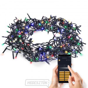 Solight LED WIFI okos kültéri karácsonyi lánc, 400 LED, 20m, 5m kábel, meleg fehér + többszínű gallery main image
