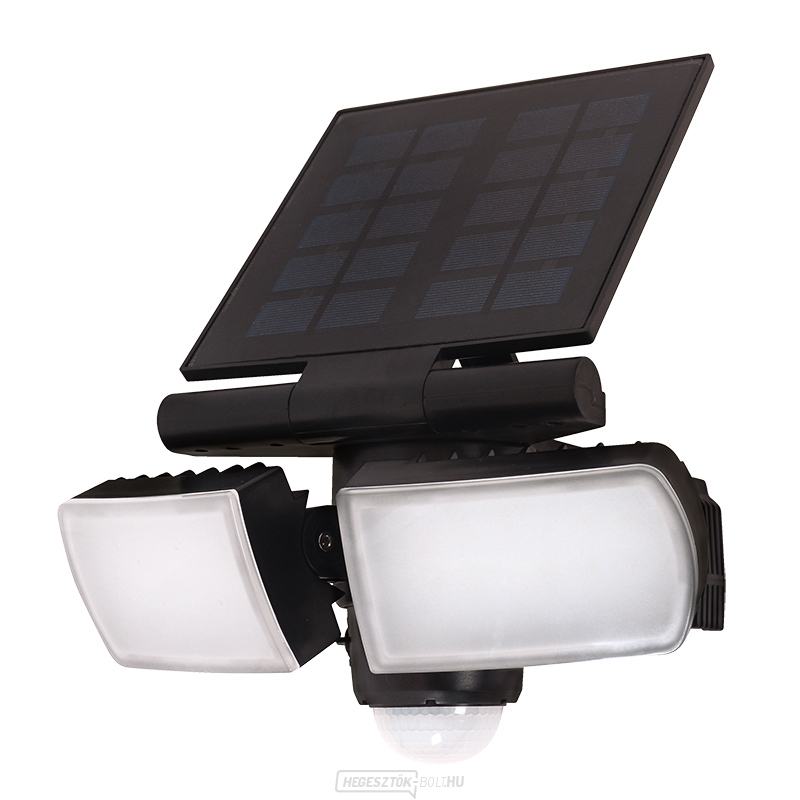 Solight LED napelemes világítás érzékelővel, 8W, 600lm, Li-on, fekete