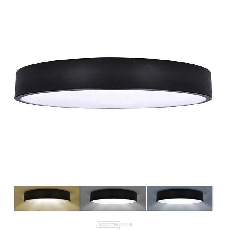 Solight LED mennyezeti lámpa LECCE, 3CCT, 48W, 2900lm, 40cm, 3000/4000/6000K, fekete