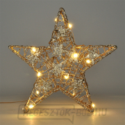 Solight karácsonyi csillag csillogás, arany, fém, 14x LED, 2x AA Előnézet 