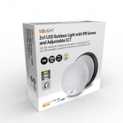 Solight LED kültéri világítás érzékelővel és állítható CCT-vel, 18W, 1350lm, 22cm, 2 az 1-ben - fehér és fekete burkolat náhled