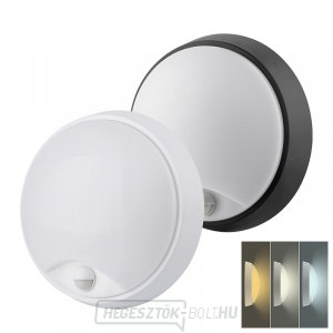 Solight LED kültéri világítás érzékelővel és állítható CCT-vel, 18W, 1350lm, 22cm, 2 az 1-ben - fehér és fekete burkolat