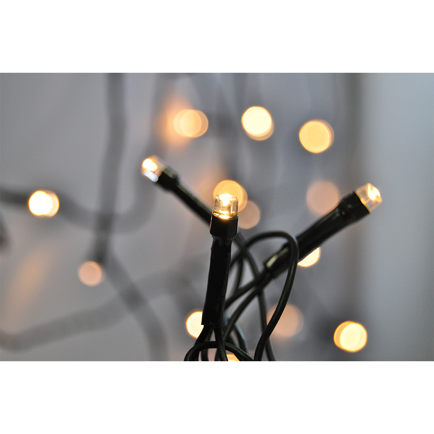 Solight LED kültéri karácsonyi lánc, 400 LED, 20 m, 5 m kábel, 8 funkció, IP44, meleg fehér Előnézet 