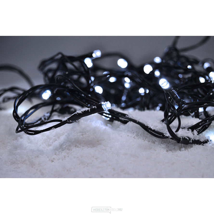 Solight LED kültéri karácsonyi lánc, 400 LED, 20 m, 5 m kábel, 8 funkció, IP44, hideg fehér