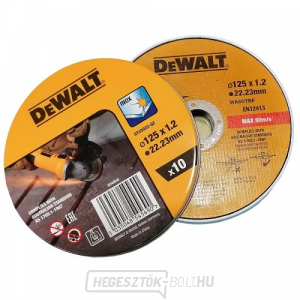 Vágókorong 125 x 1,2mm, 10db DeWALT DT43922 Vágókorong 125 x 1,2mm, 10db DeWALT DT43922 gallery main image