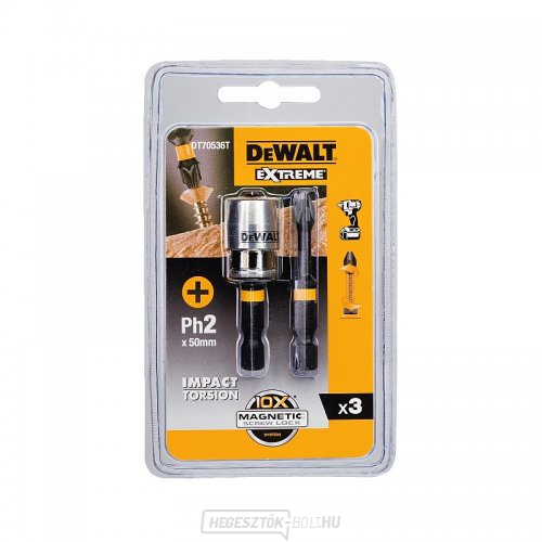 Torziós bitek 2xPh2 5 0mm mágneses tartó DeWALT DT70536T