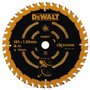 Fűrészlap 184x16mm 40z ATB 20° DeWALT DT10303