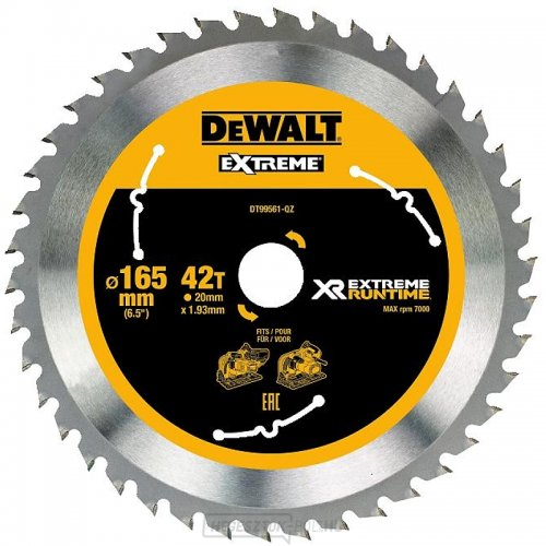Fűrészlap 165x20mm, 42 fog DeWALT FLEXVOLT DT99561
