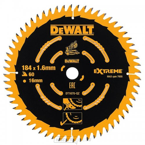 Fűrészlap 184x16mm 60z ABT 7° DeWALT DT1670 DeWALT DT1670