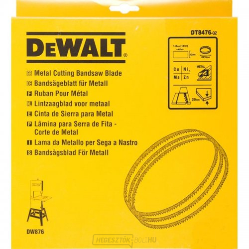 Fűrészlap DW876-hoz színesfémekhez és műanyagokhoz egyenes vágás 12mm DeWALT DT8476
