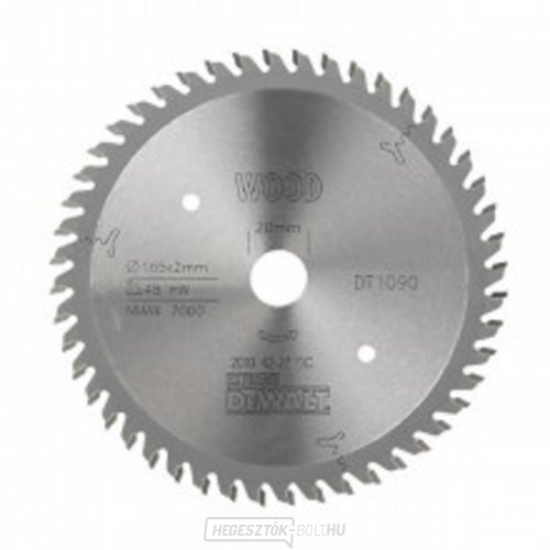 Fűrészlap merülőfűrészekhez 165x20mm 48z ATB 0° DeWALT DT1090