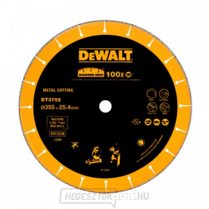 Dia penge a D28710/D28715 bontógéphez fémhez, betonhoz és profilokhoz 355x25,4mm DeWALT DT3752 Dia penge a D28710/D28715 bontógéphez fémhez, betonhoz és profilokhoz 355x25,4mm DeWALT DT3752 gallery main image