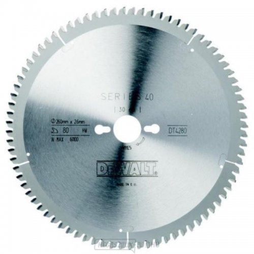 Fűrészlap 260x30mm 80z TCG -5° DeWALT DT4280 DeWALT DT4280
