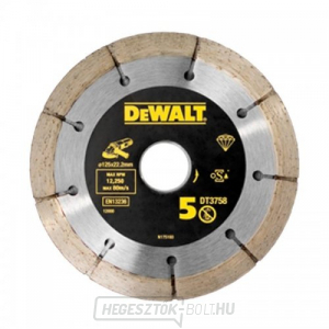 Dia tárcsa résvágóhoz 125mm szegmens magasság 6,3mm dupla DeWALT DT3758 Dia tárcsa résvágóhoz 125mm szegmens magasság 6,3mm dupla DeWALT DT3758 gallery main image
