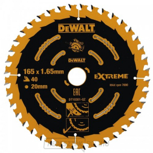 Fűrészlap 165x20mm, 40 fogak DeWALT FLEXVOLT DT10301