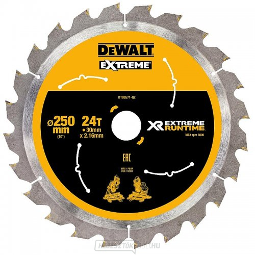 Fűrészlap 250x30mm 24z DeWALT FLEXVOLT DT99571