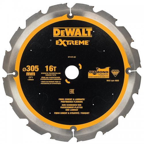 Fűrészlap cement farostlemezhez és laminált lemezhez 305x30mm 16z DeWALT DT1475