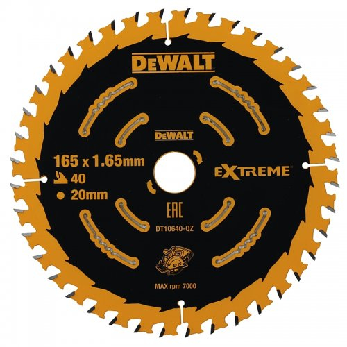 Fűrészlap 165x20mm, 40 fogú EXTREME DeWALT DT10640 akkumulátoros fűrészhez