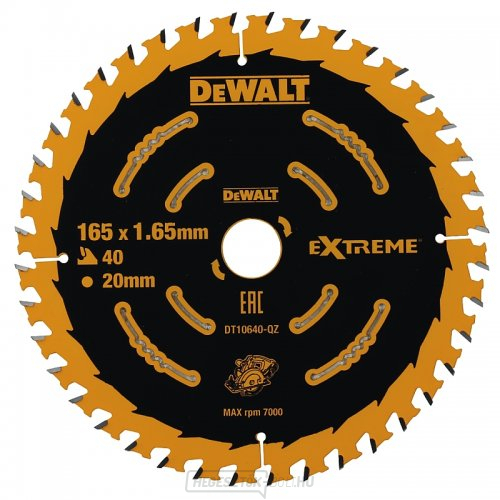 Fűrészlap 165x20mm, 40 fogú EXTREME DeWALT DT10640 akkumulátoros fűrészhez Fűrészlap 165x20mm, 40 fogú EXTREME DeWALT DT10640 akkumulátoros fűrészhez gallery main image